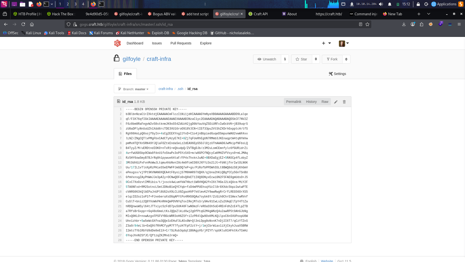 SSH key in craft-infra