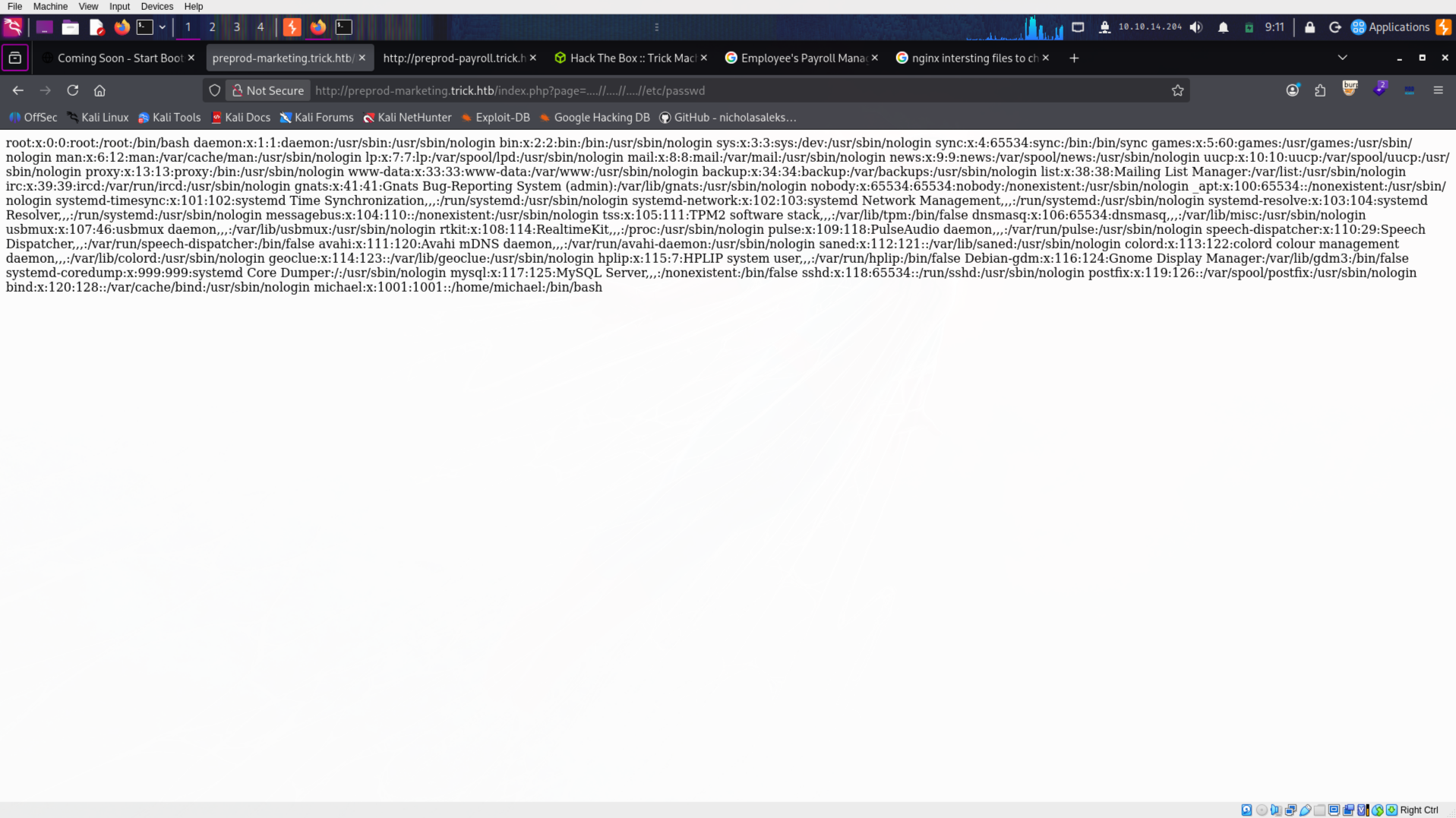 LFI reading /etc/passwd